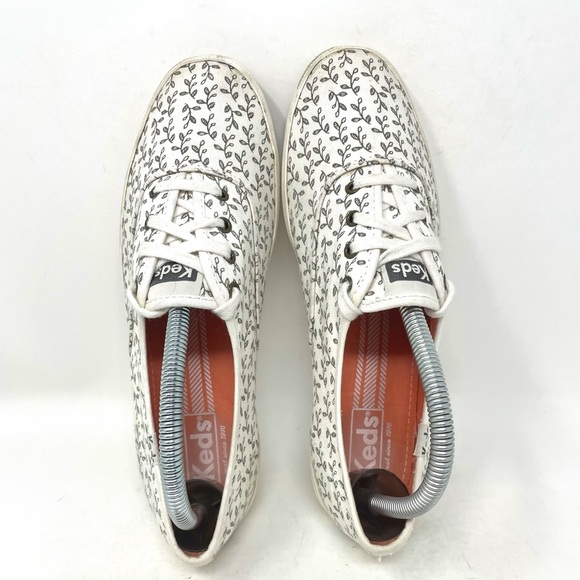 Keds Originals Canvas Vine Leave Print White Womens 8 - Picture 6 of 8
